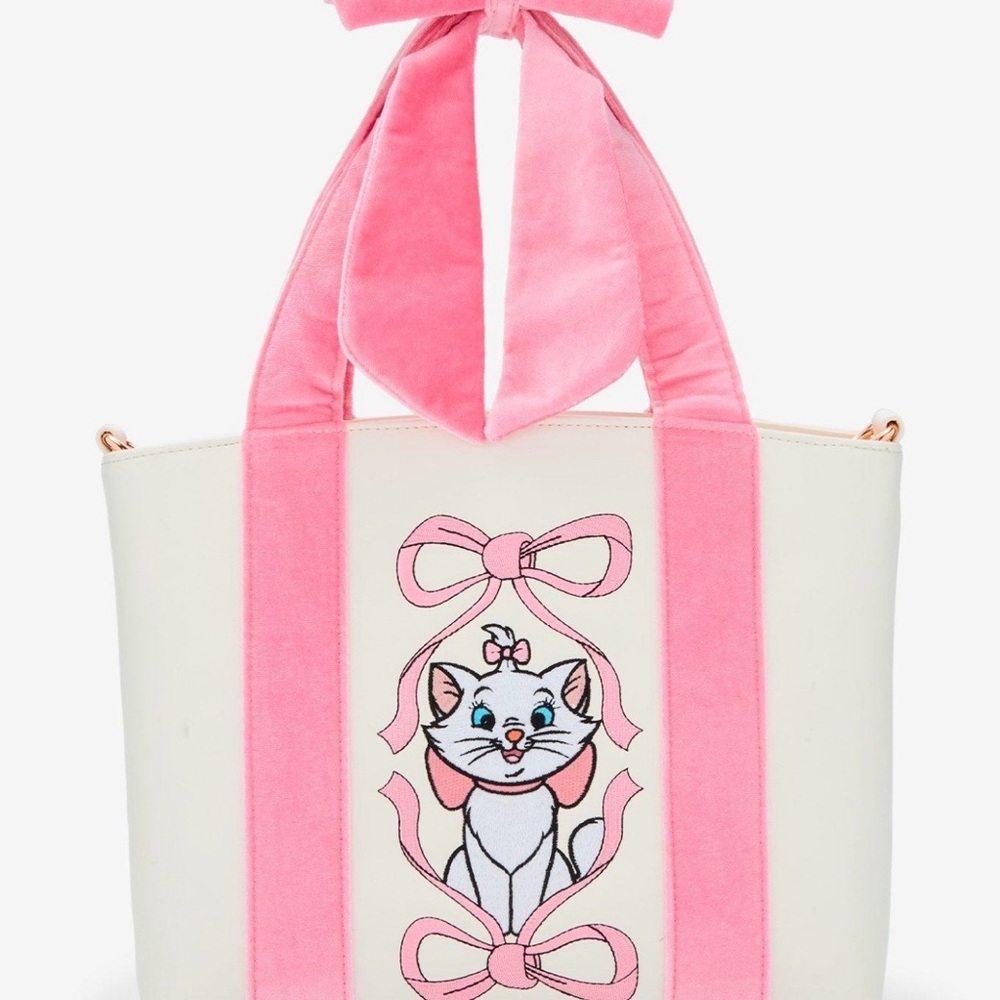 Loungefly Disney The Aristocats Marie Velvet Bow Tote Bag - BoxLunch Exclusive